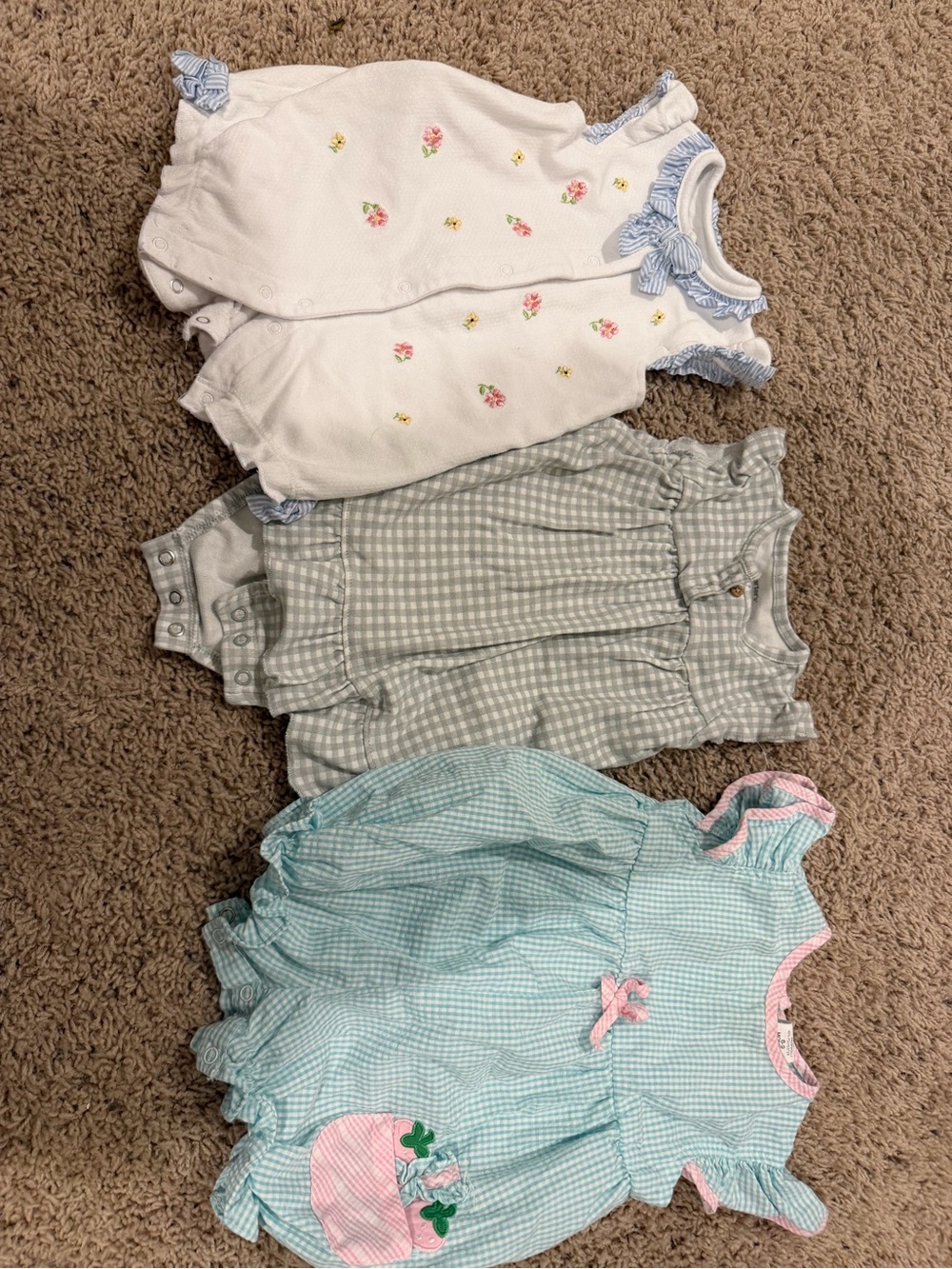 3 summer outfits baby girl lot